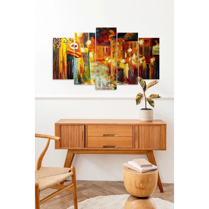 Yağmur Retro 5 Parçalı Mdf Tablo 60 x 100