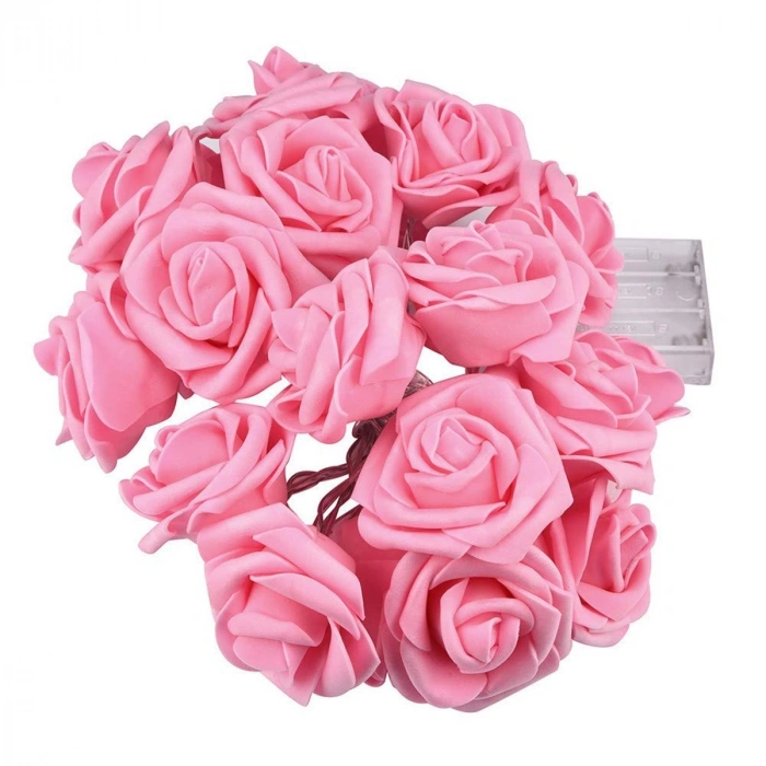 Artificial Rose Designed Decorative Led Light Rose Detailed Led Light Battery Powered (20 Roses) (5365)