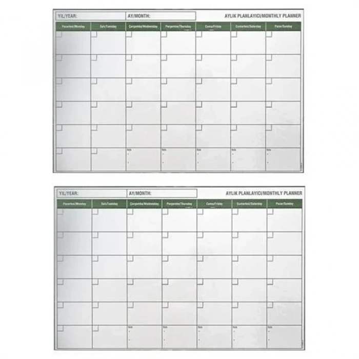 Yapışkanlı Manyetik Program Planlayıcı 85x56 Cm