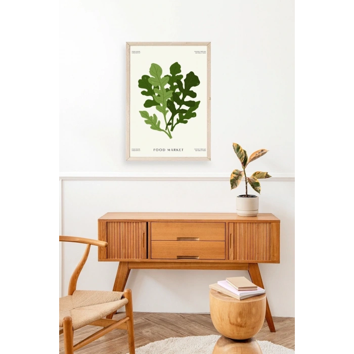 Yaprak Ahşap Çerçeveli Tablo 17 x 23