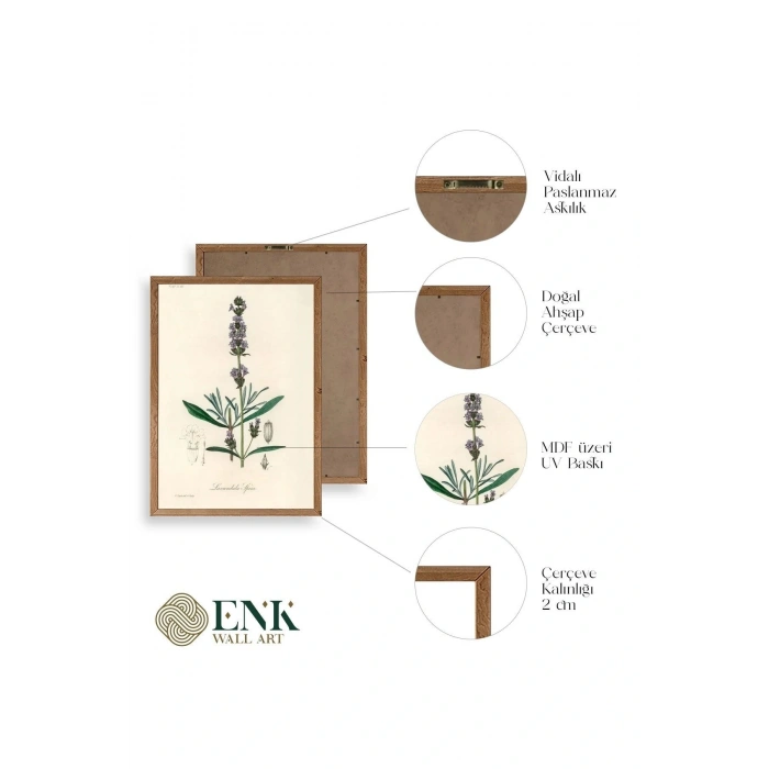 Yaprak Ahşap Çerçeveli Tablo 17 x 23