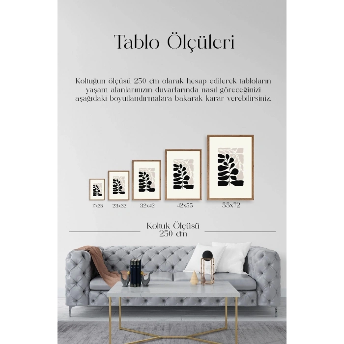 Yaprak Ahşap Çerçeveli Tablo 17 x 23