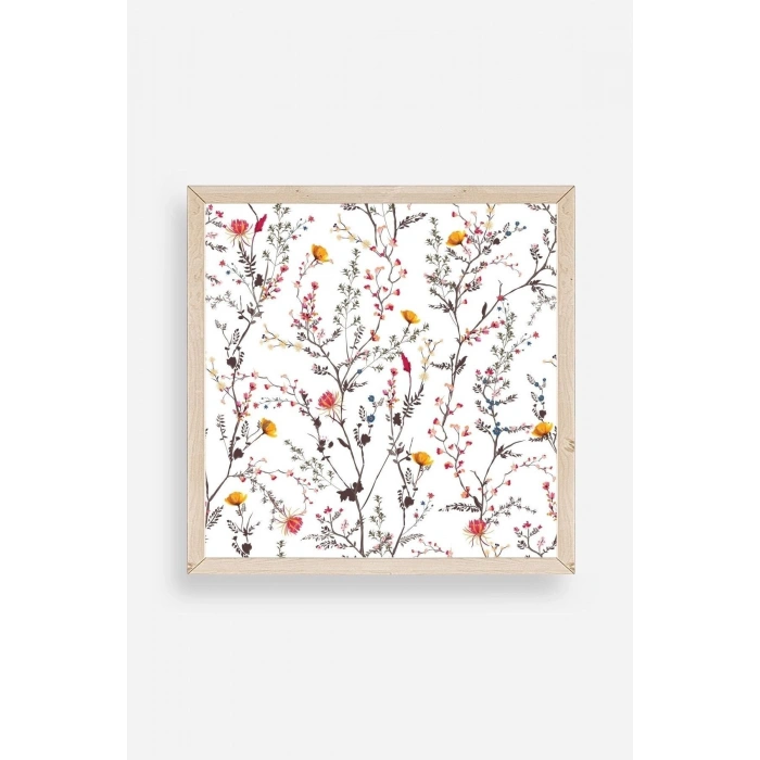 Yaprak Ahşap Çerçeveli Tablo 23 x 23