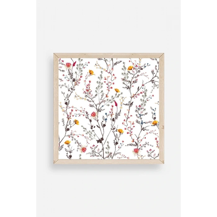 Yaprak Ahşap Çerçeveli Tablo 23 x 23