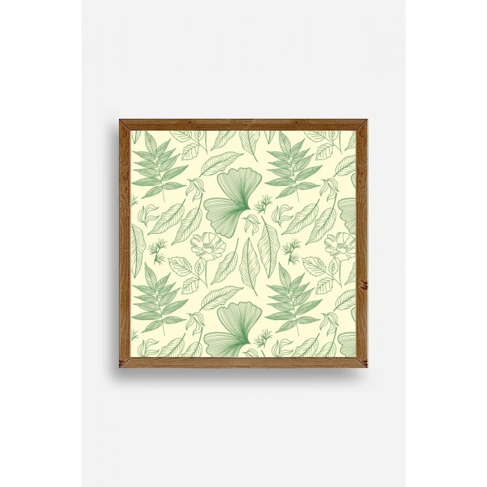 Yaprak Ahşap Çerçeveli Tablo 23 x 23