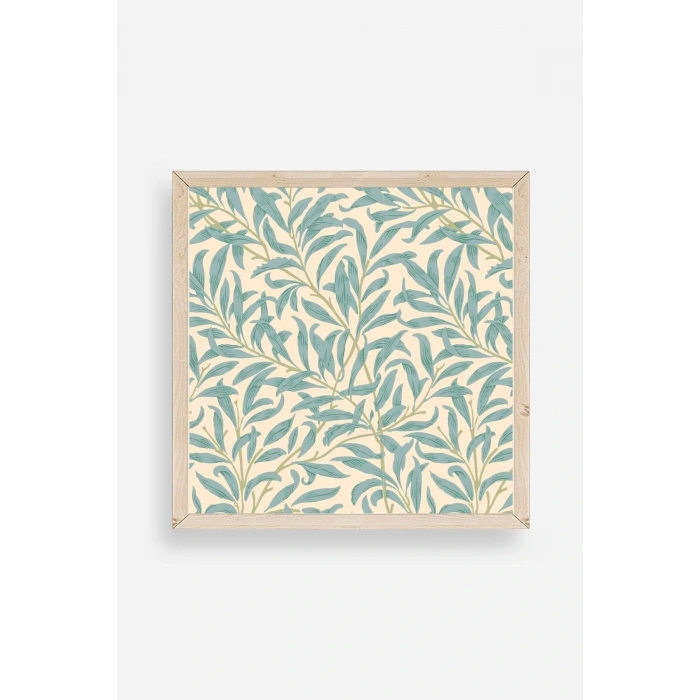 Yaprak Ahşap Çerçeveli Tablo 23 x 23