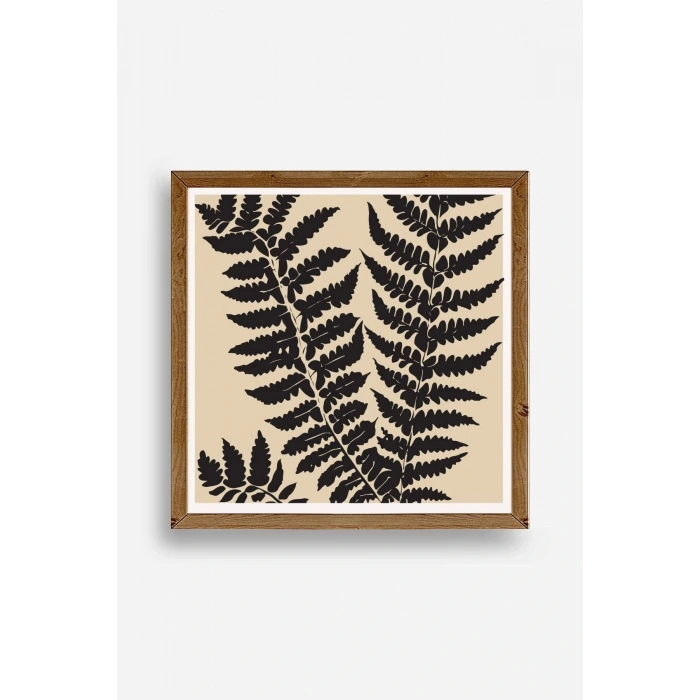 Yaprak Ahşap Çerçeveli Tablo 23 x 23