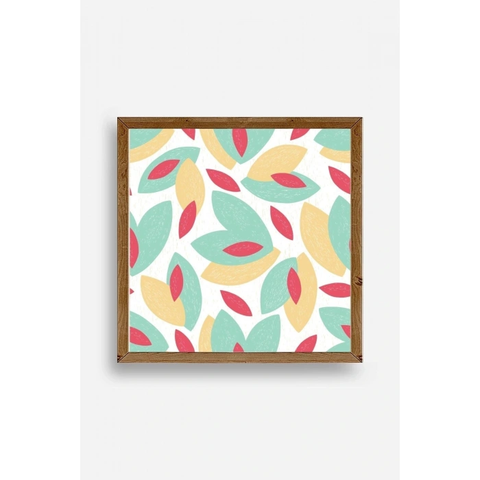Yaprak Ahşap Çerçeveli Tablo 23 x 23