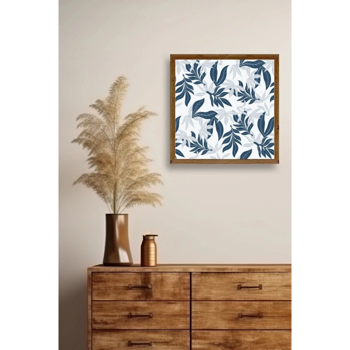 Yaprak Ahşap Çerçeveli Tablo 23 x 23