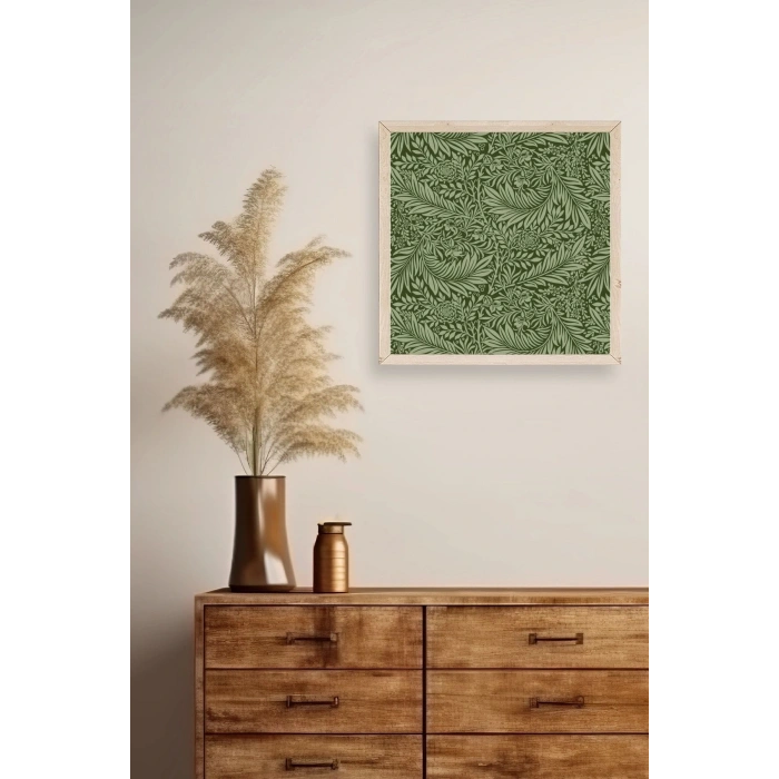 Yaprak Ahşap Çerçeveli Tablo 23 x 23