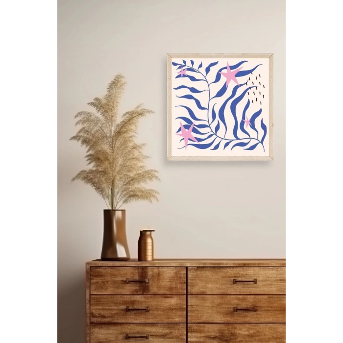 Yaprak Ahşap Çerçeveli Tablo 23 x 23