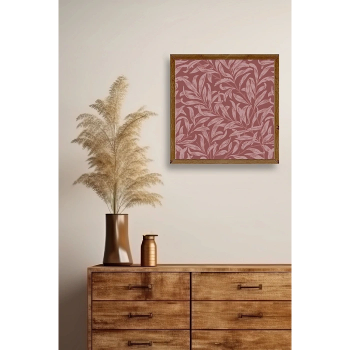 Yaprak Ahşap Çerçeveli Tablo 23 x 23