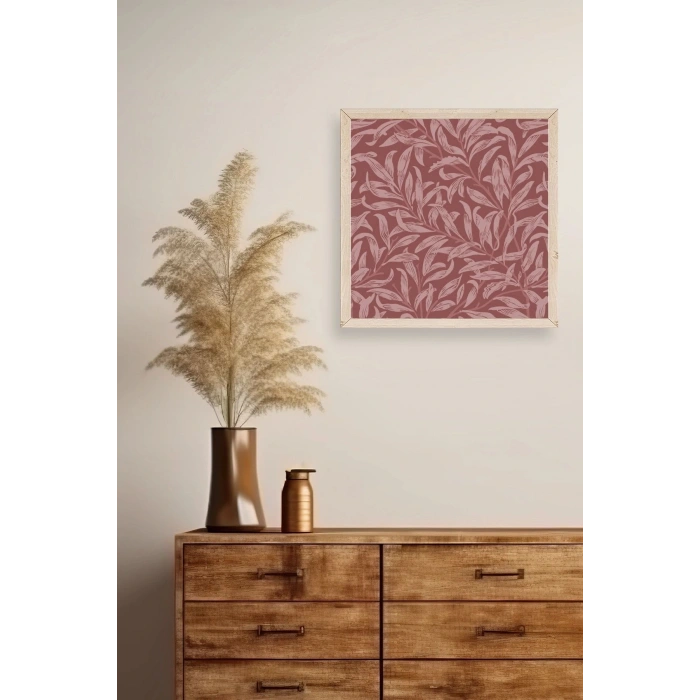 Yaprak Ahşap Çerçeveli Tablo 23 x 23