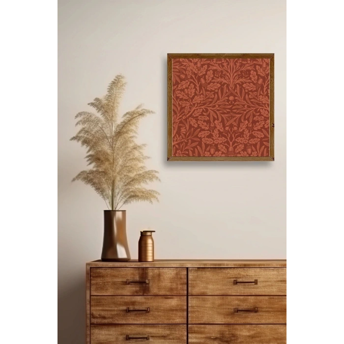 Yaprak Ahşap Çerçeveli Tablo 23 x 23