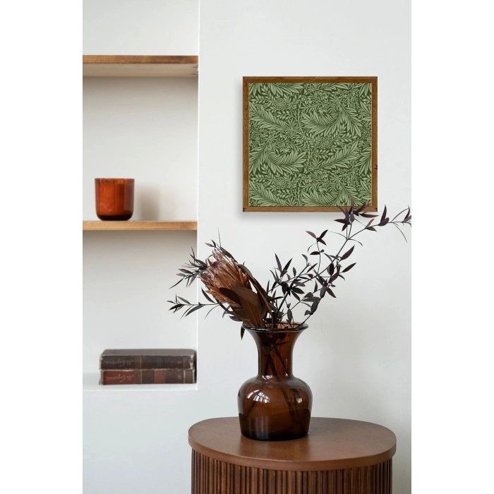 Yaprak Ahşap Çerçeveli Tablo 23 x 23