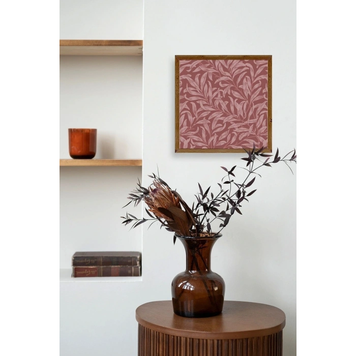 Yaprak Ahşap Çerçeveli Tablo 23 x 23