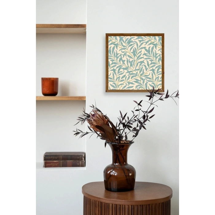 Yaprak Ahşap Çerçeveli Tablo 23 x 23