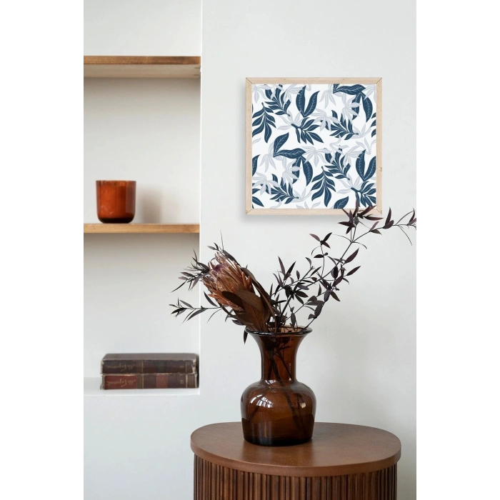 Yaprak Ahşap Çerçeveli Tablo 23 x 23