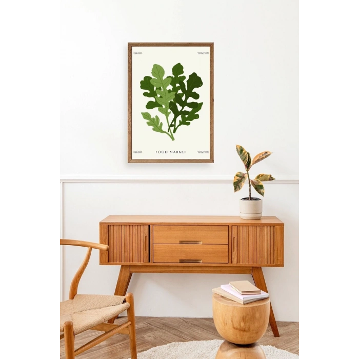 Yaprak Ahşap Çerçeveli Tablo 23 x 30