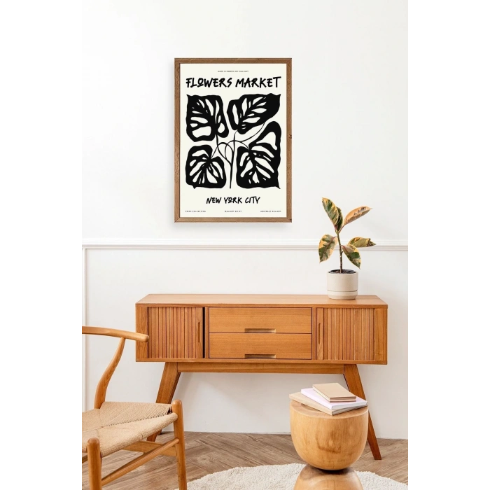 Yaprak Ahşap Çerçeveli Tablo 23 x 30