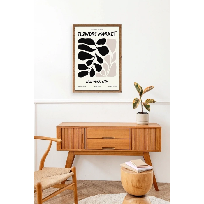 Yaprak Ahşap Çerçeveli Tablo 23 x 30