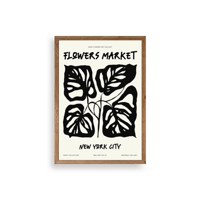 Yaprak Ahşap Çerçeveli Tablo 30 x 42