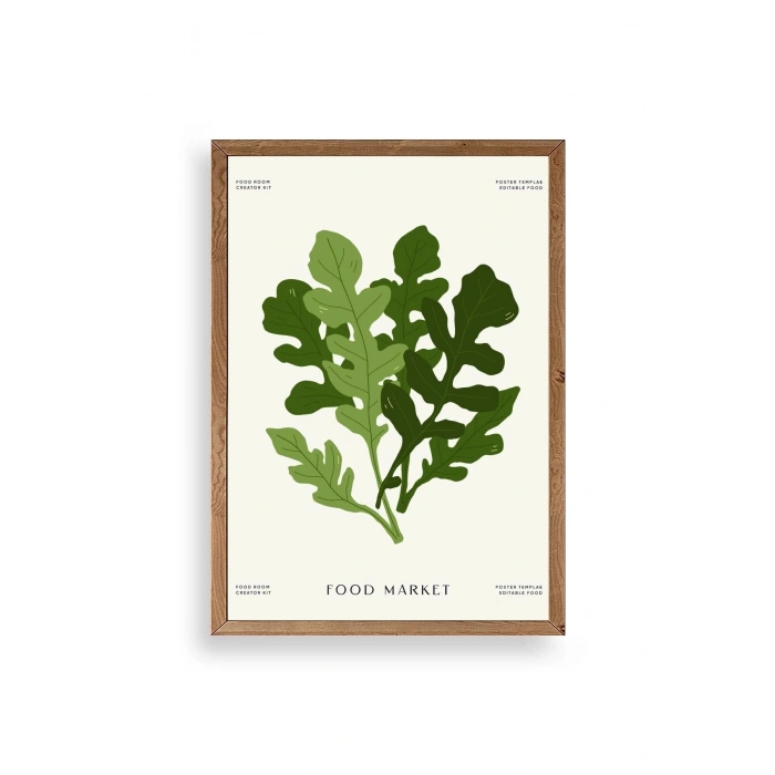 Yaprak Ahşap Çerçeveli Tablo 30 x 42