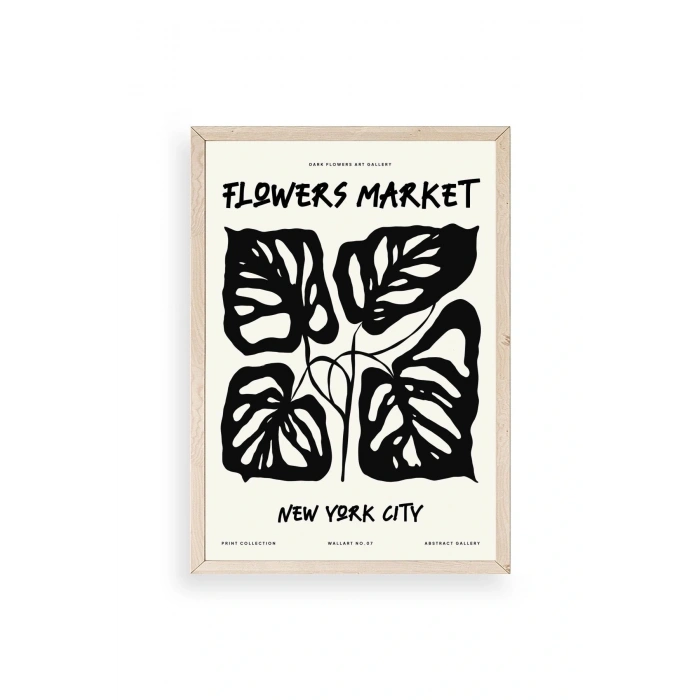 Yaprak Ahşap Çerçeveli Tablo 30 x 42