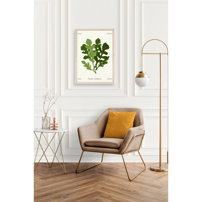 Yaprak Ahşap Çerçeveli Tablo 30 x 42