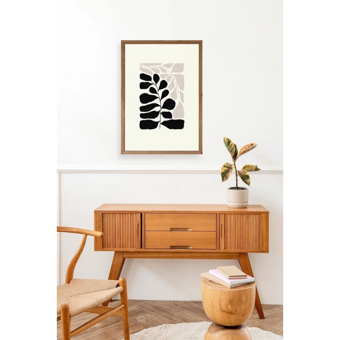 Yaprak Ahşap Çerçeveli Tablo 30 x 42