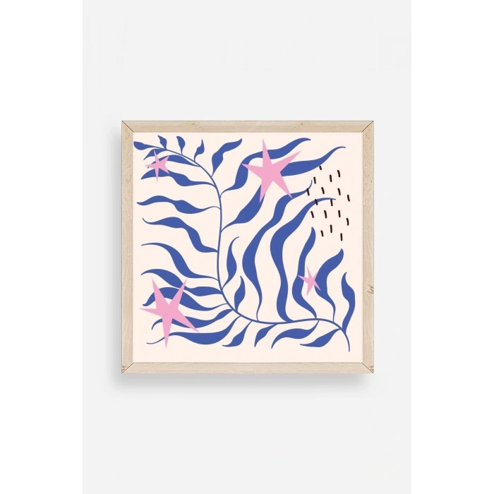 Yaprak Ahşap Çerçeveli Tablo 42 x 42