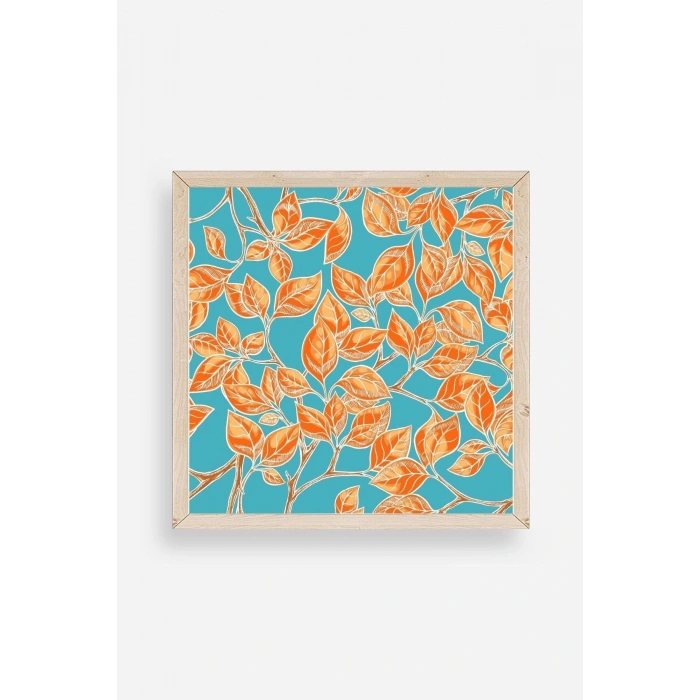 Yaprak Ahşap Çerçeveli Tablo 42 x 42