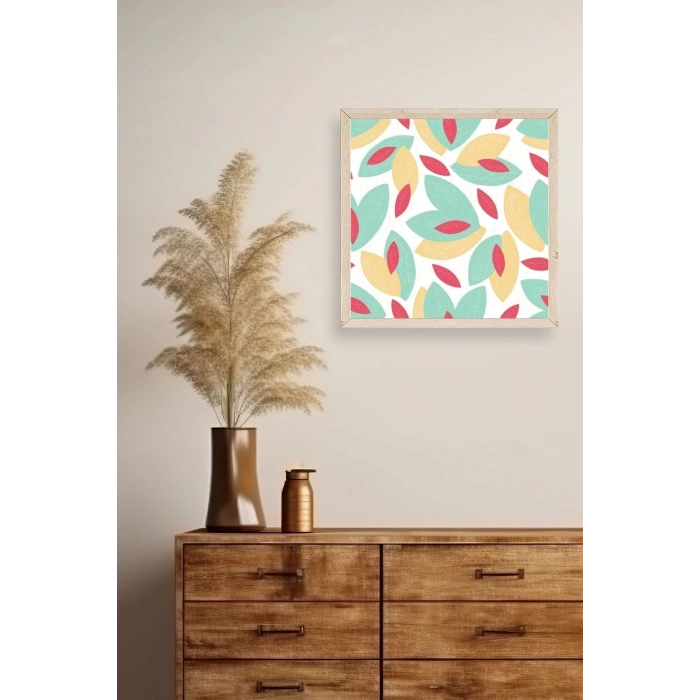 Yaprak Ahşap Çerçeveli Tablo 42 x 42