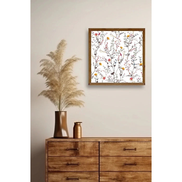Yaprak Ahşap Çerçeveli Tablo 42 x 42
