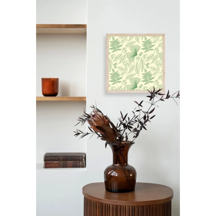 Yaprak Ahşap Çerçeveli Tablo 42 x 42