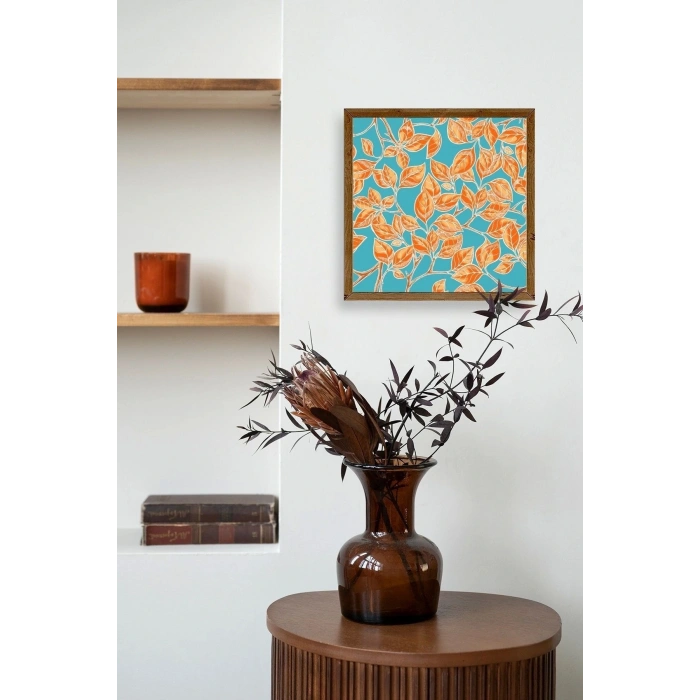 Yaprak Ahşap Çerçeveli Tablo 42 x 42