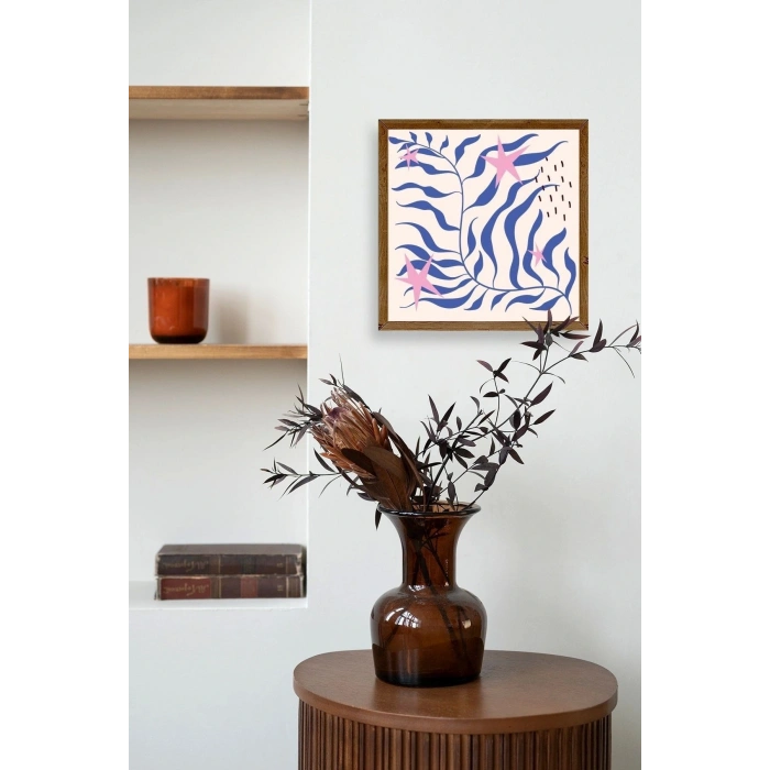 Yaprak Ahşap Çerçeveli Tablo 42 x 42