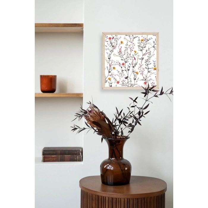 Yaprak Ahşap Çerçeveli Tablo 42 x 42