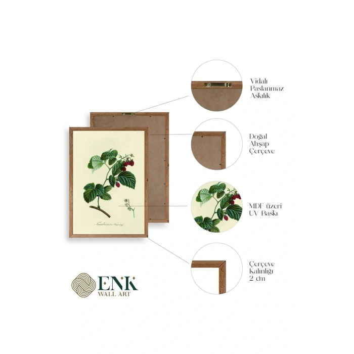 Yaprak Ahşap Çerçeveli Tablo