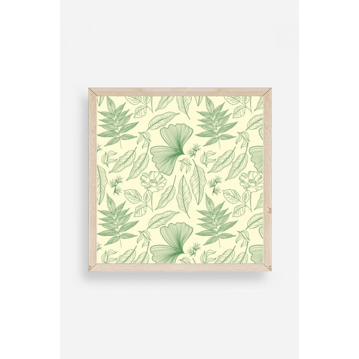 Yaprak Ahşap Çerçeveli Tablo 50 x 50