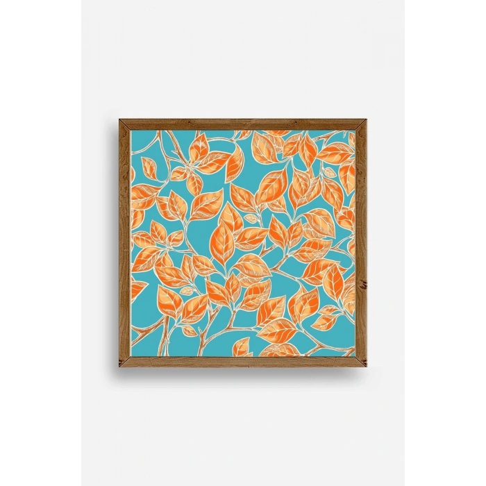 Yaprak Ahşap Çerçeveli Tablo 50 x 50
