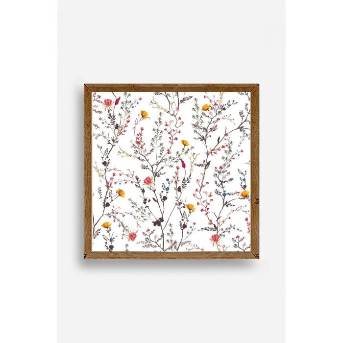 Yaprak Ahşap Çerçeveli Tablo 50 x 50