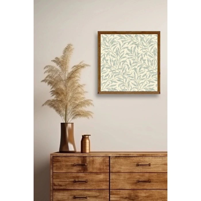 Yaprak Ahşap Çerçeveli Tablo 50 x 50