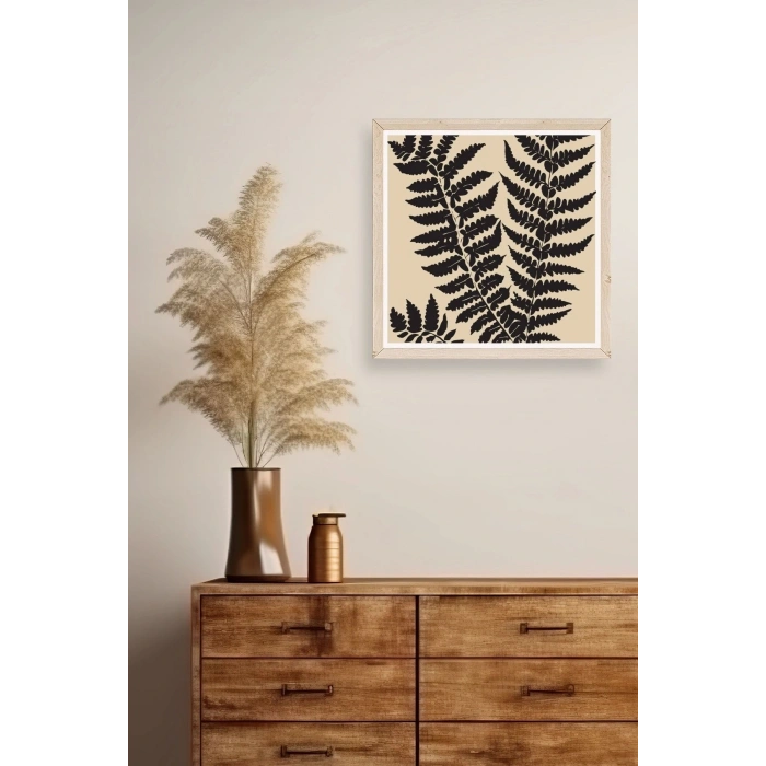 Yaprak Ahşap Çerçeveli Tablo 50 x 50