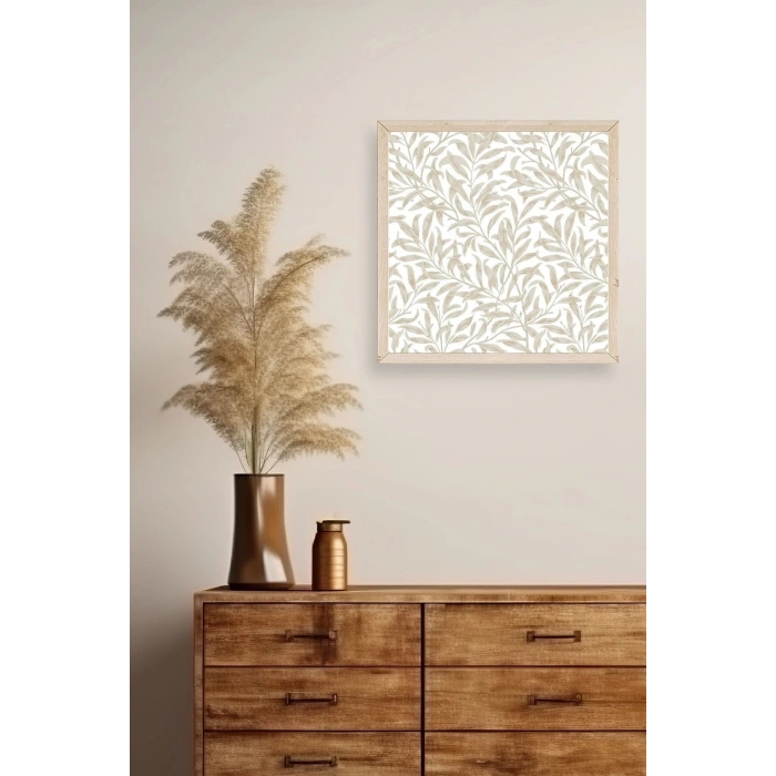 Yaprak Ahşap Çerçeveli Tablo 50 x 50
