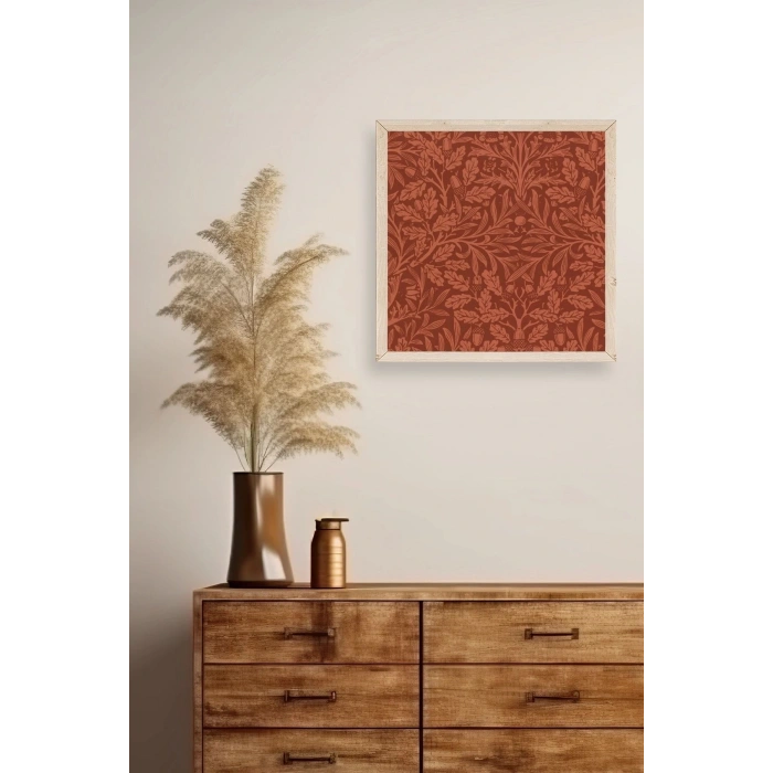 Yaprak Ahşap Çerçeveli Tablo 50 x 50