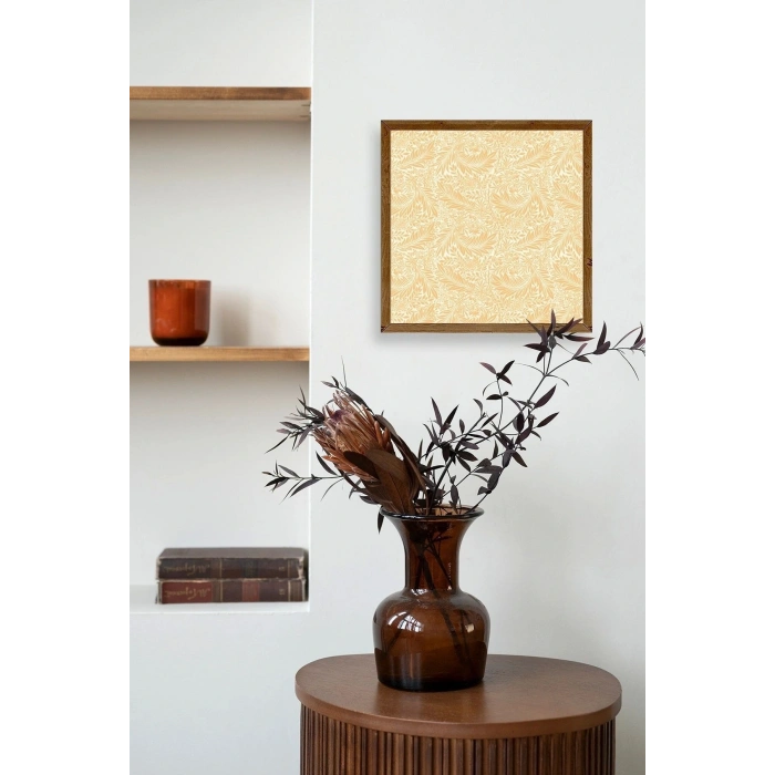 Yaprak Ahşap Çerçeveli Tablo 50 x 50