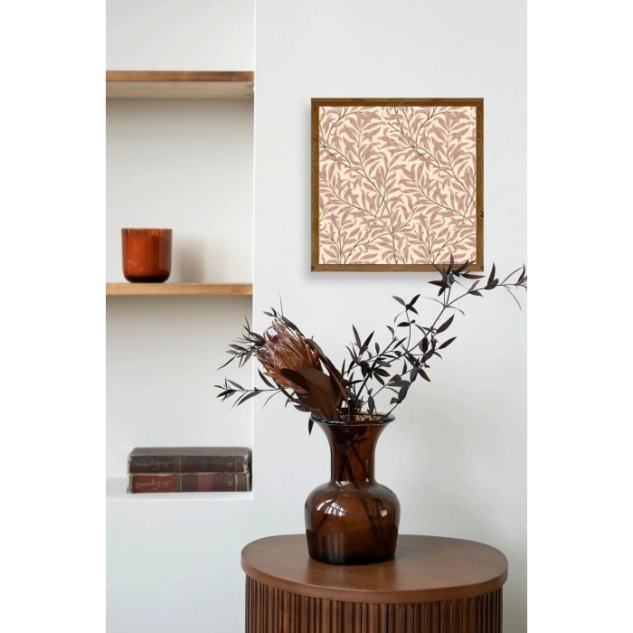 Yaprak Ahşap Çerçeveli Tablo 50 x 50