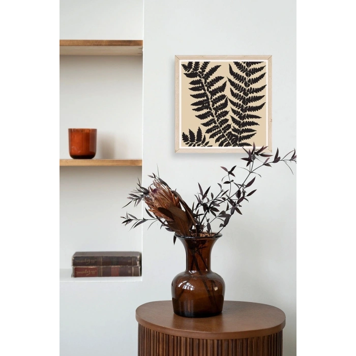 Yaprak Ahşap Çerçeveli Tablo 50 x 50