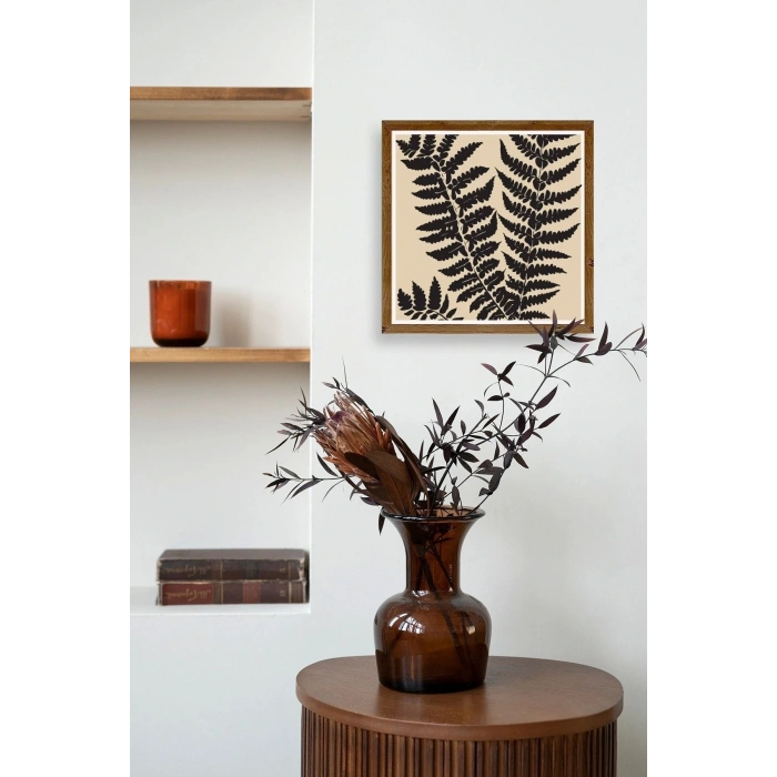 Yaprak Ahşap Çerçeveli Tablo 50 x 50